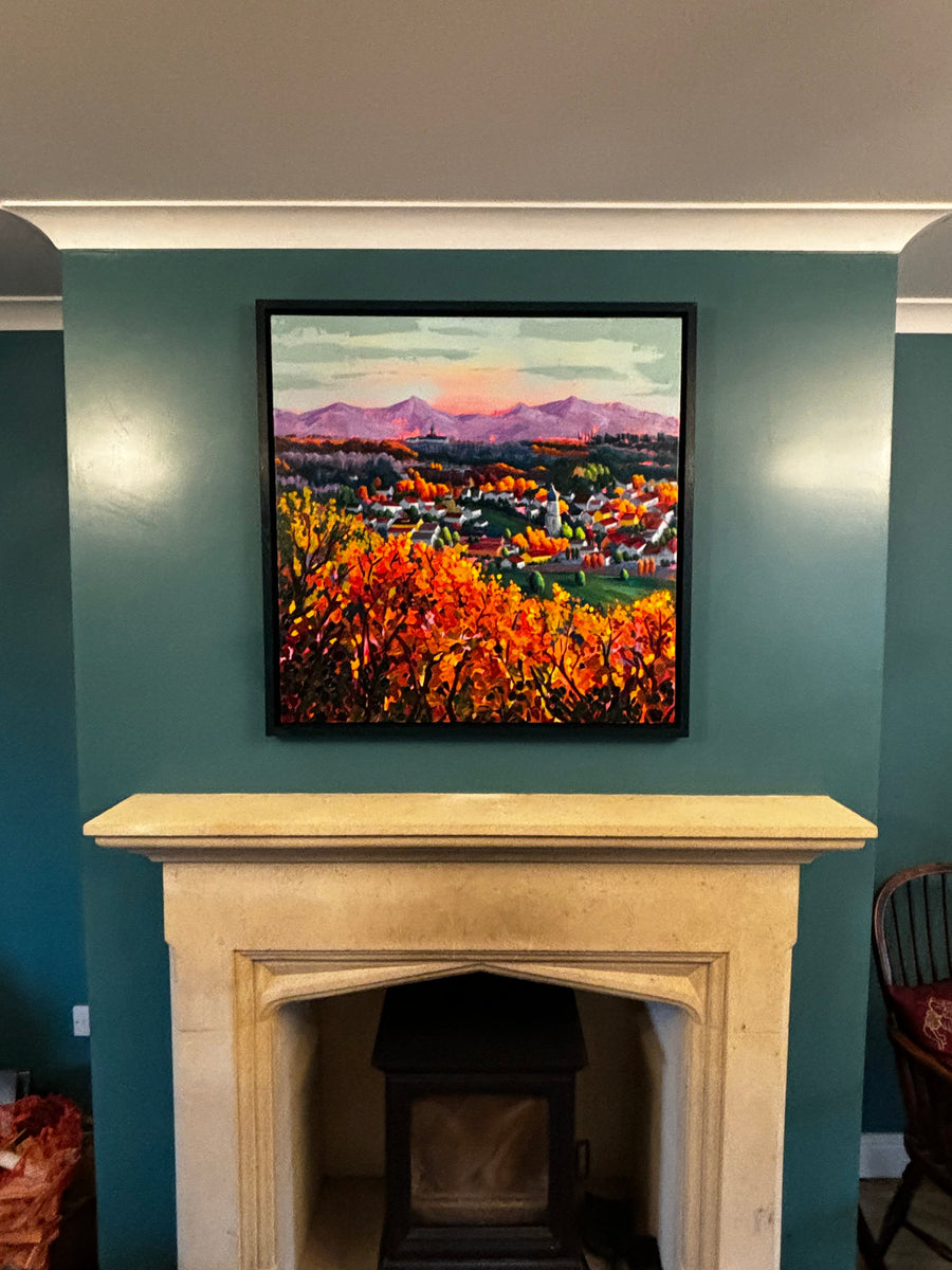 Seefeld premium giclee art print 80x80cm luxury acrylic on canvas reproduction Hahnemuhle cotton rag paper high resolution fade resistant by Michael Sutherland Art at brixbailey.com