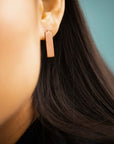 Corner Rose Gold Earrings with Brushed Finish