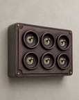 6 Gang 2 Way Antique Copper Conduit Toggle Light Switch | Cast Metal