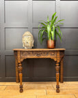 Antique Carved Oak Side Table Console Table Hall Table Drawer Desk Furniture