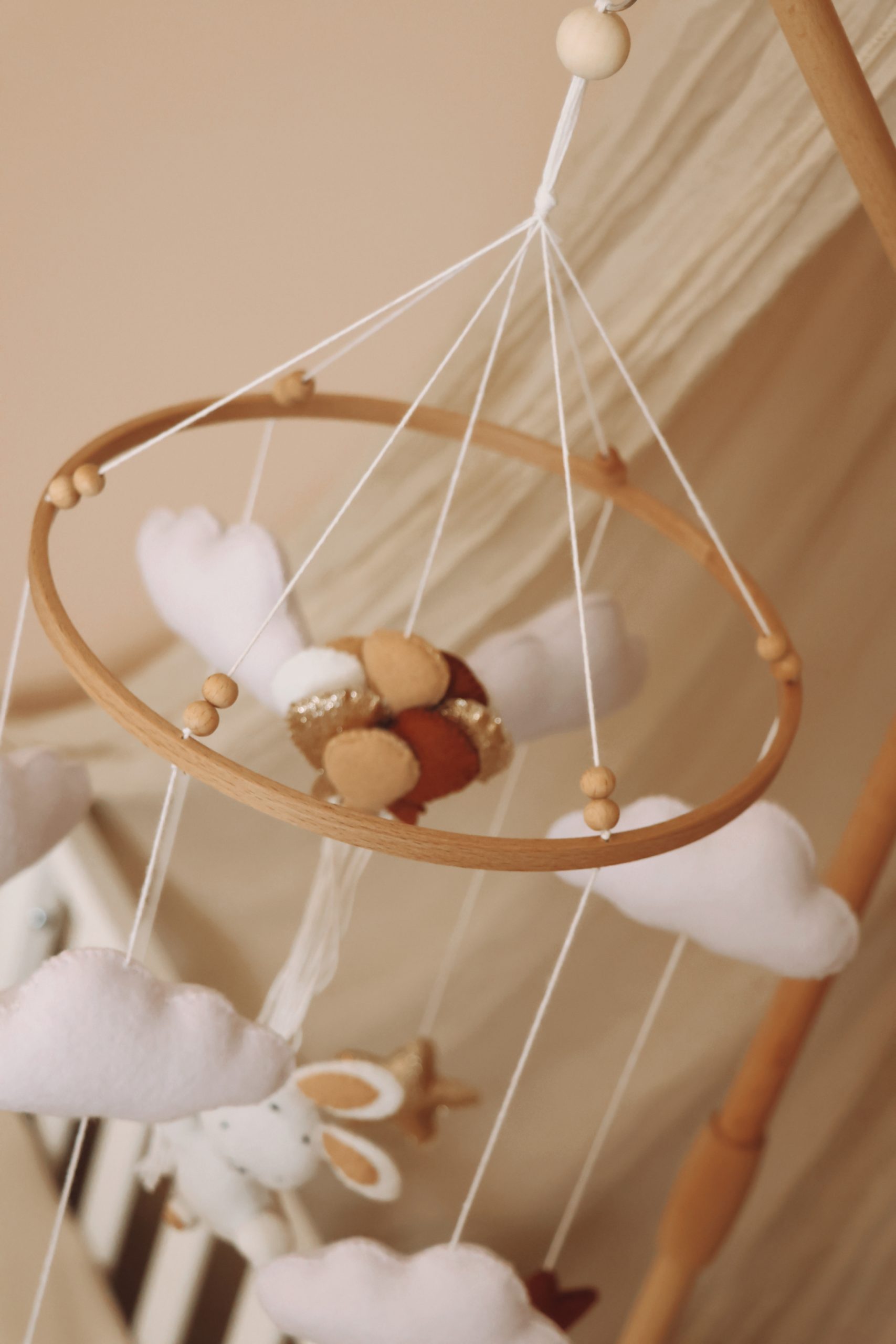 Handmade Bunny baby mobile  bordeaux-1