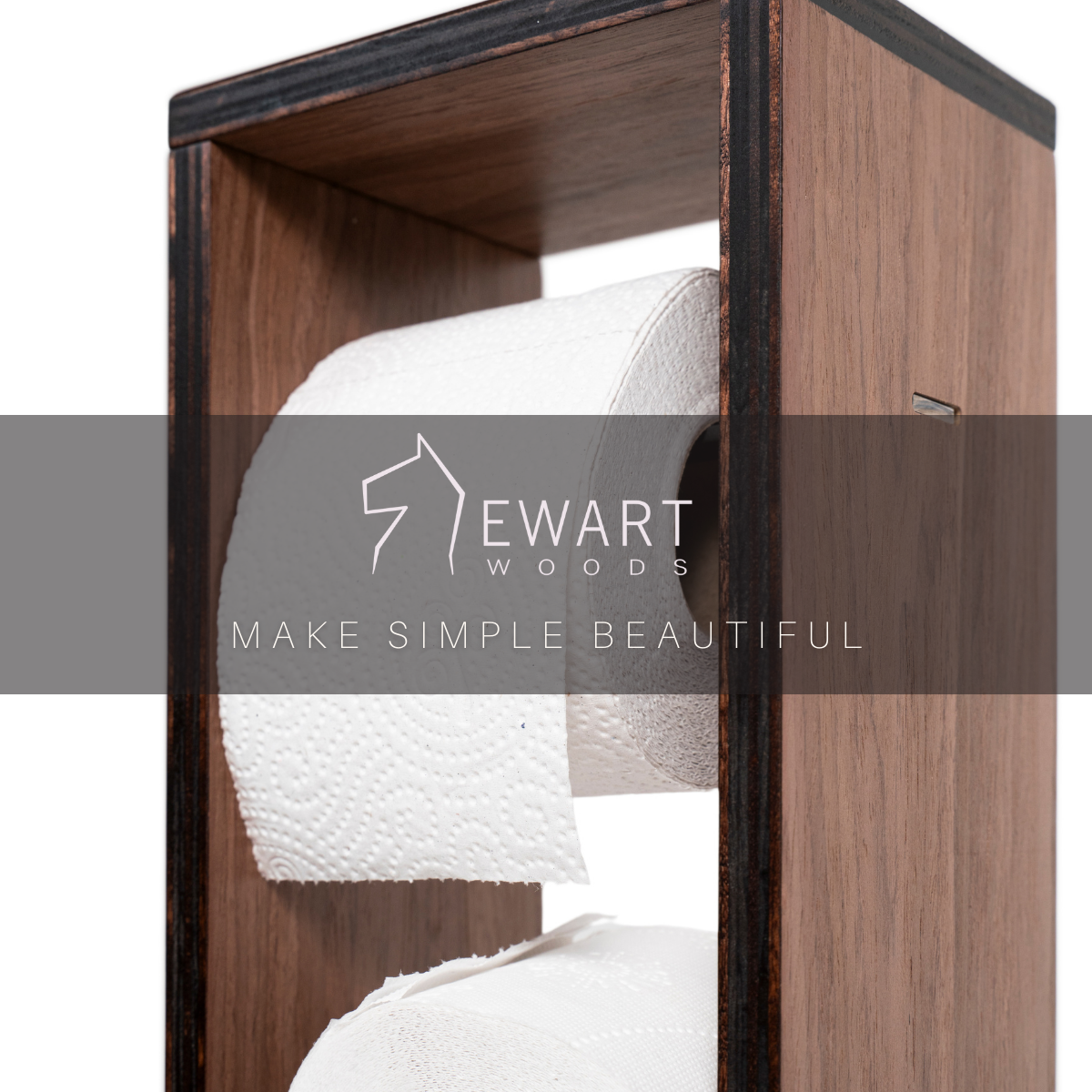 Free Standing Wooden Toilet Paper Holder