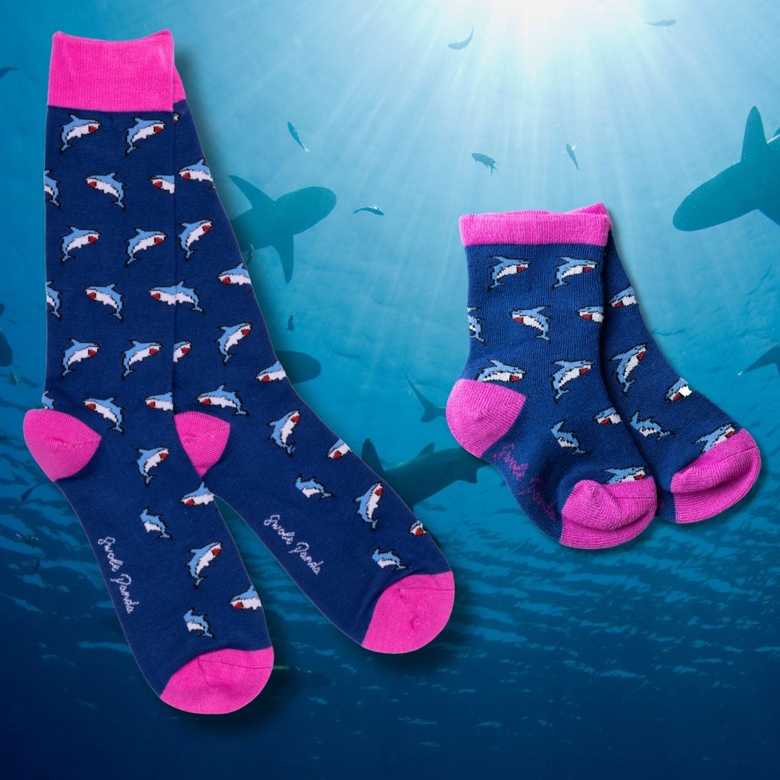 Sharks Matching Bamboo Socks (Adult &amp; Child)