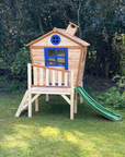 Wooden Tower Playhouse with Slide and Ladder