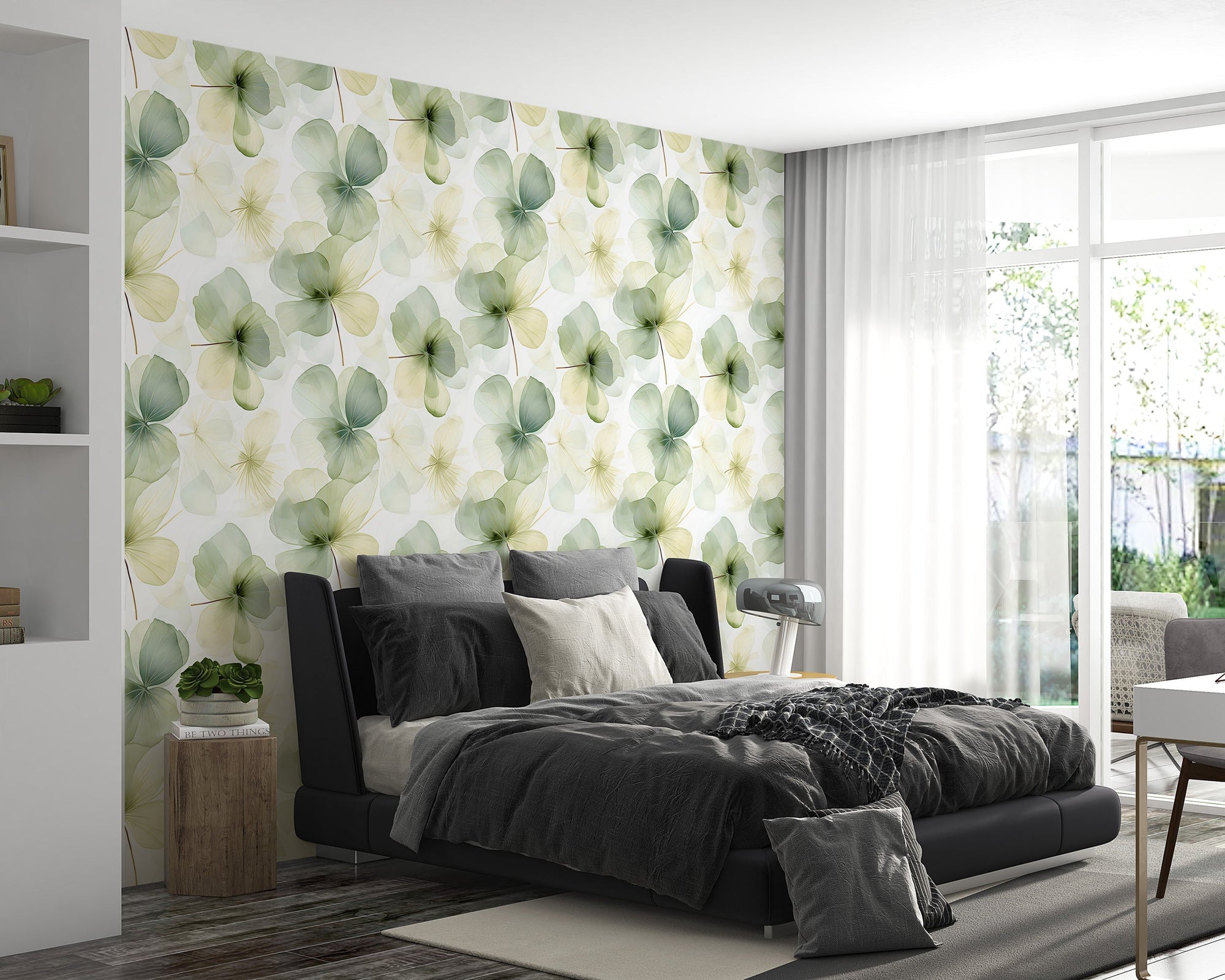 Green Clover Watercolor Wallpaper