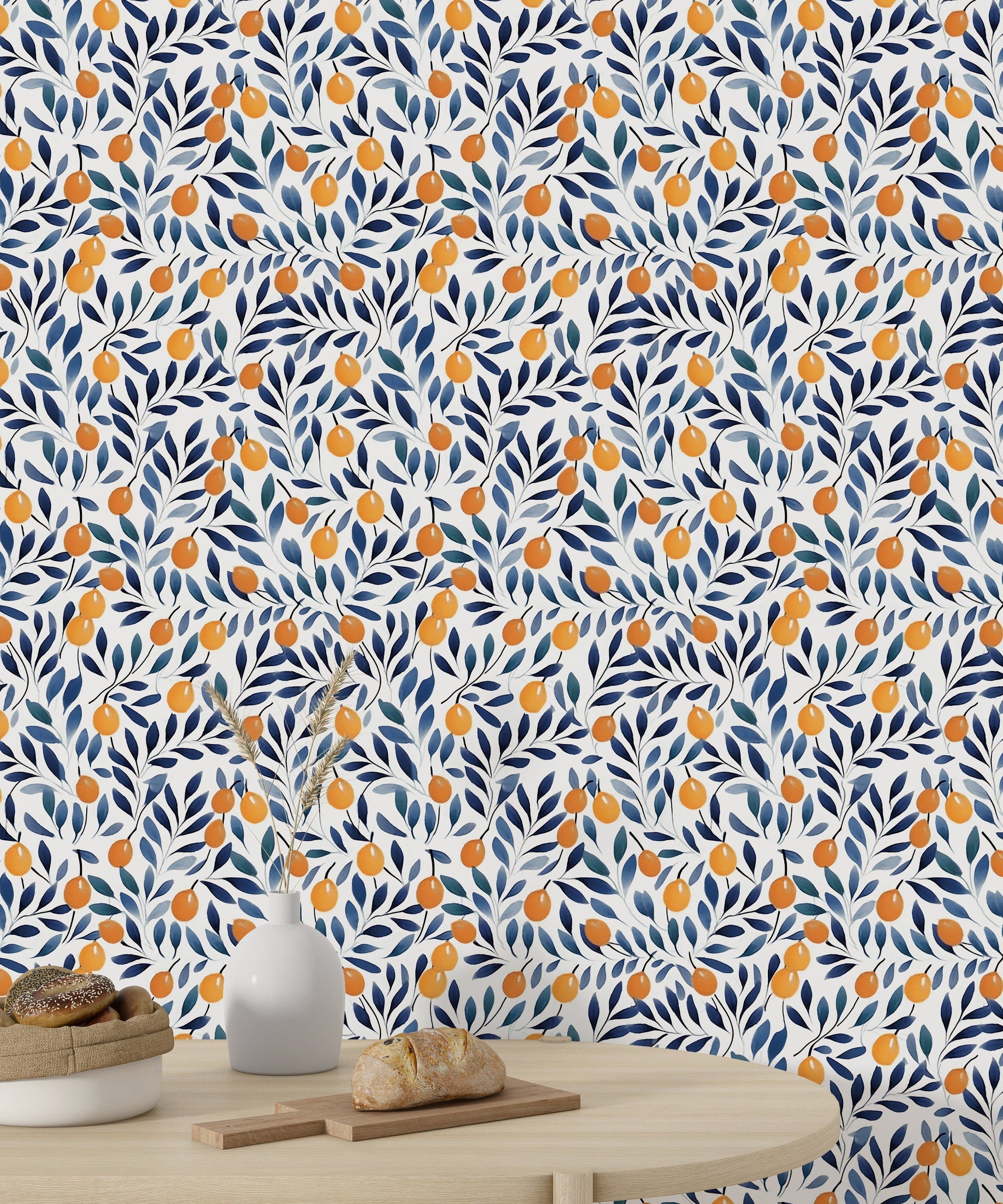 Watercolor Orange Fruit Wallpaper