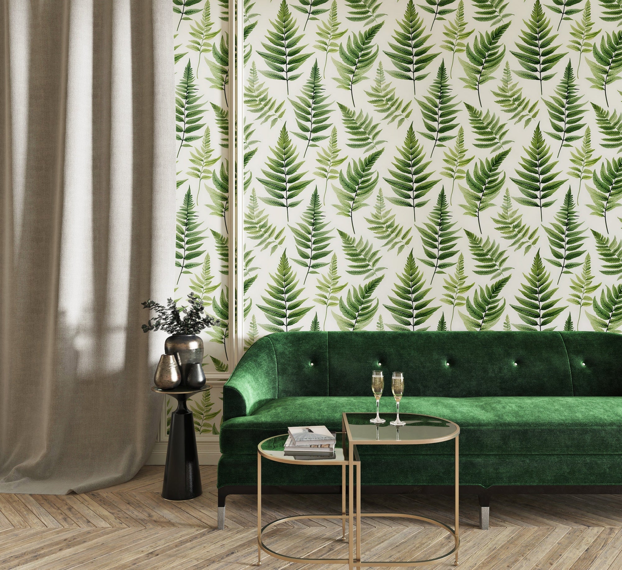 Green Fern Botanical Wallpaper