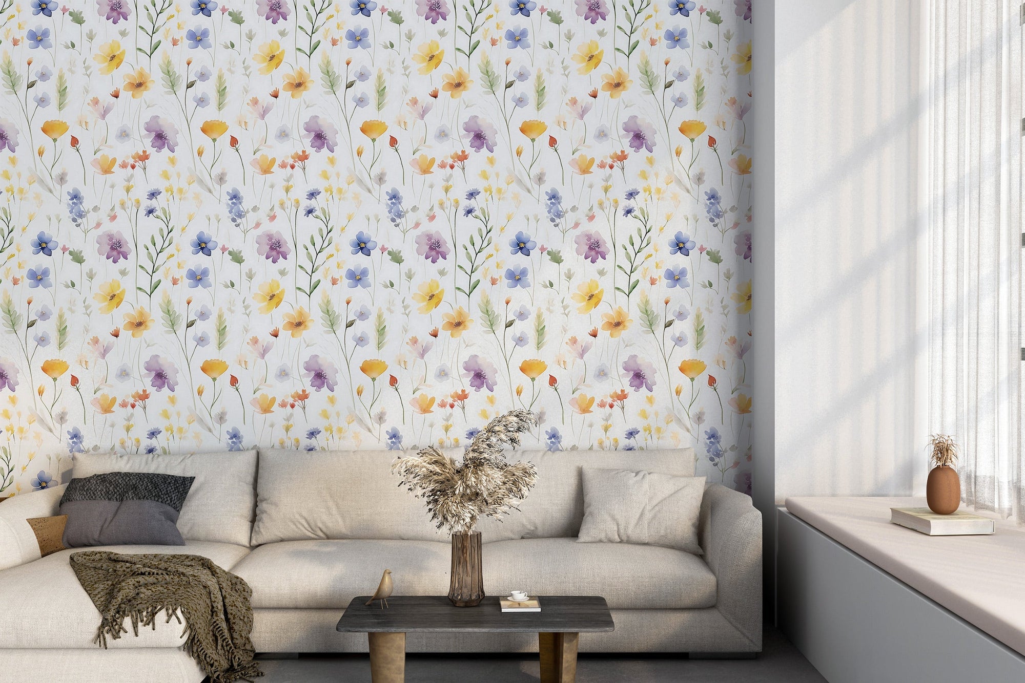 Watercolor Wild Flower Wallpaper