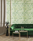 Green Watercolor Brushstroke Pattern Wallpaper