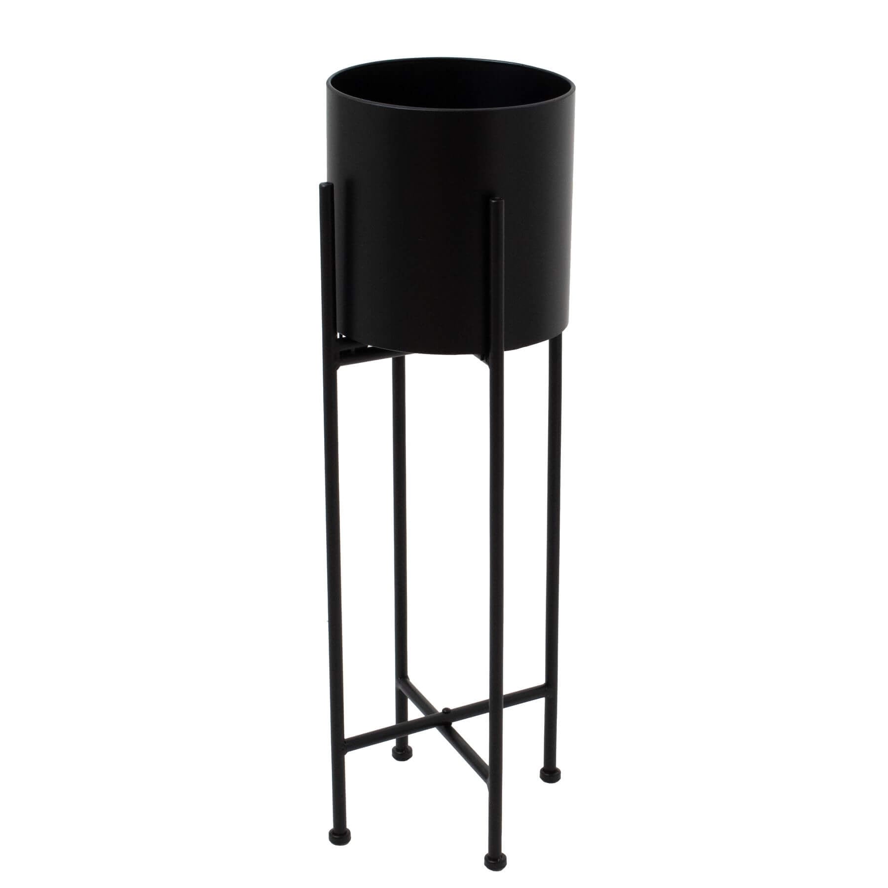 Matte Black Cylinder Planter Modern Minimalist Indoor Pot