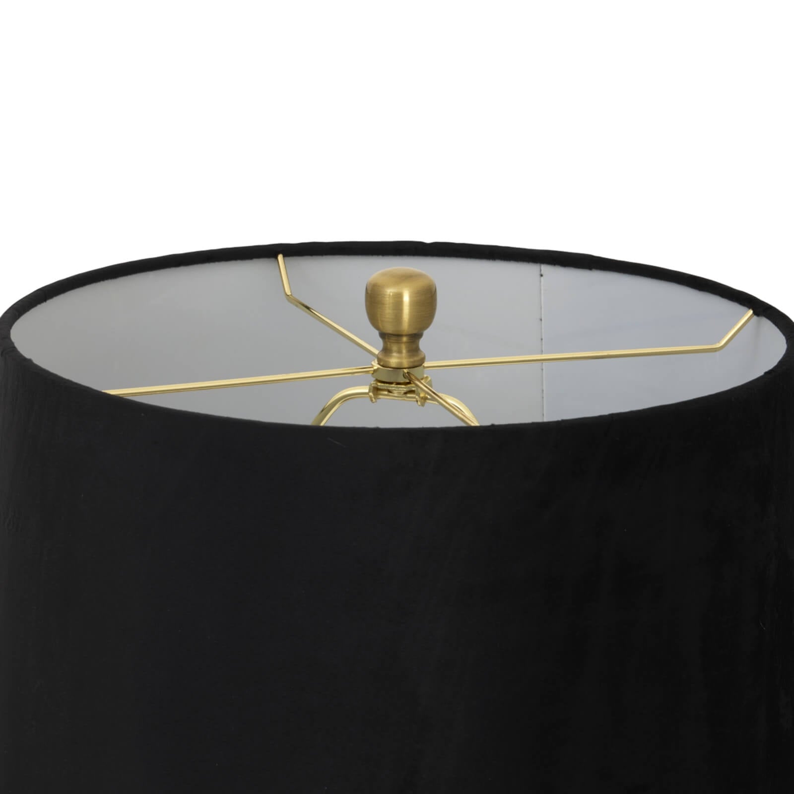 Elegant Luxton Glass Fluted Lamp | Black Velvet Shade
