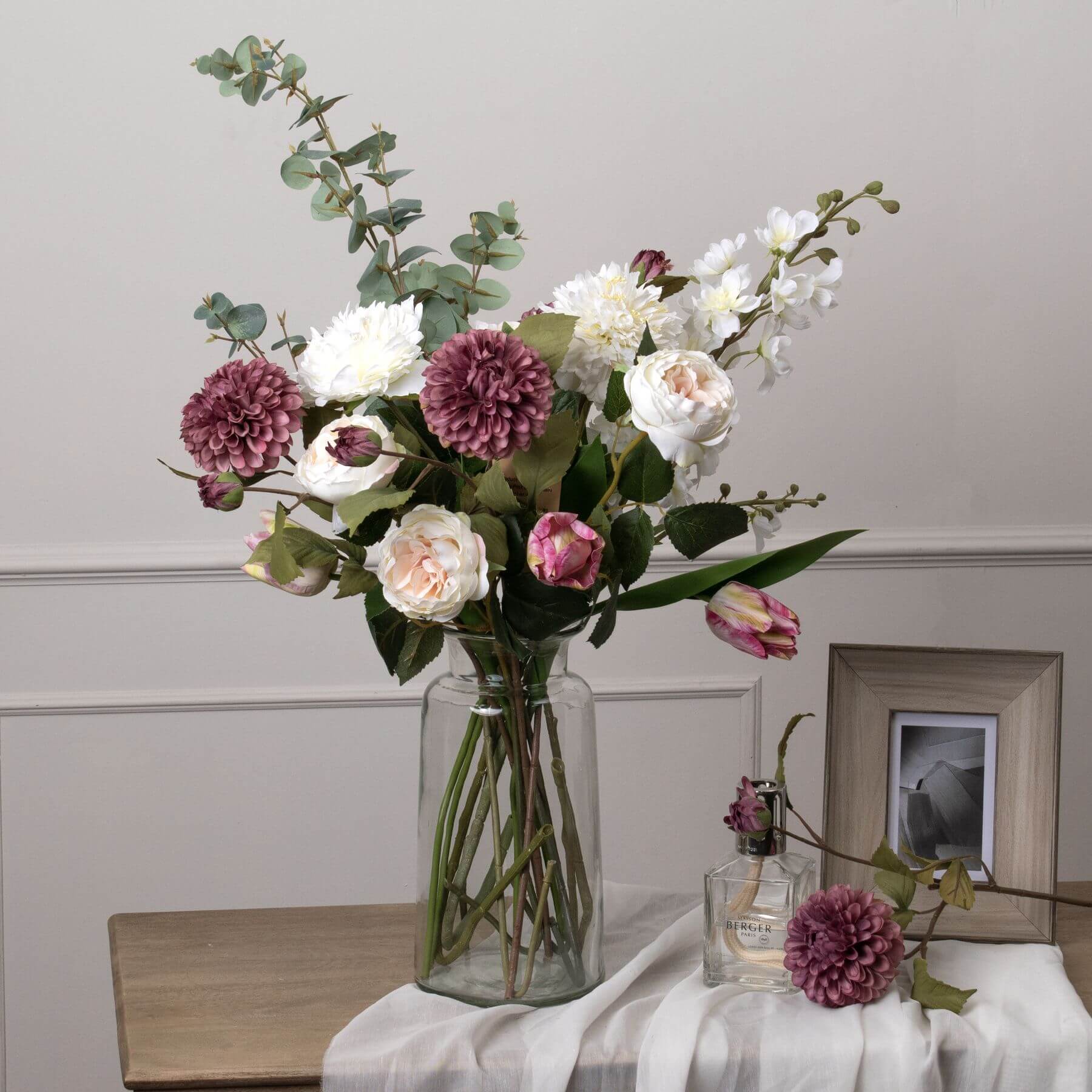 Lush Cineraria Eucalyptus Spray | Large Floral Decor