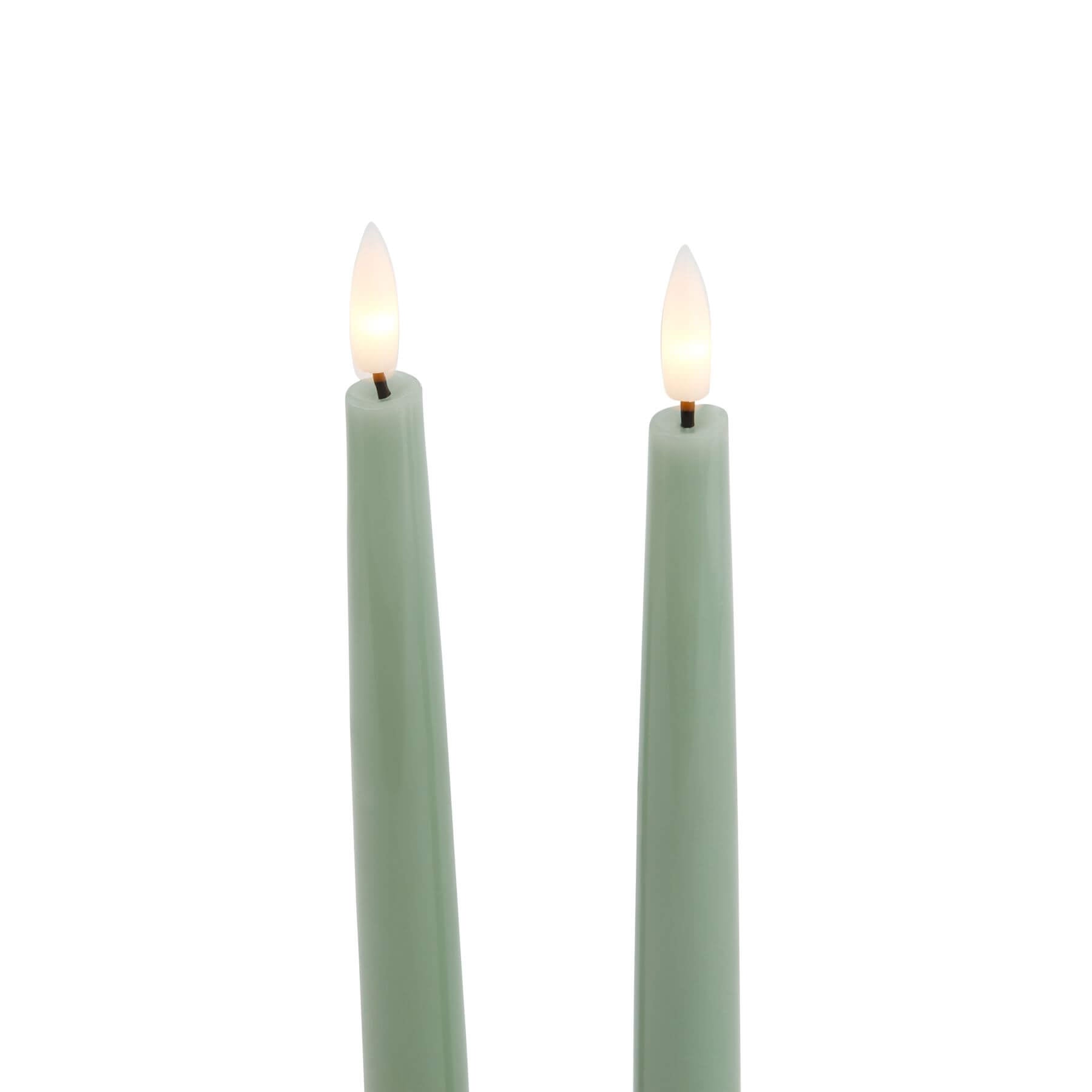 Sage Green LED Candle with Flickering Light