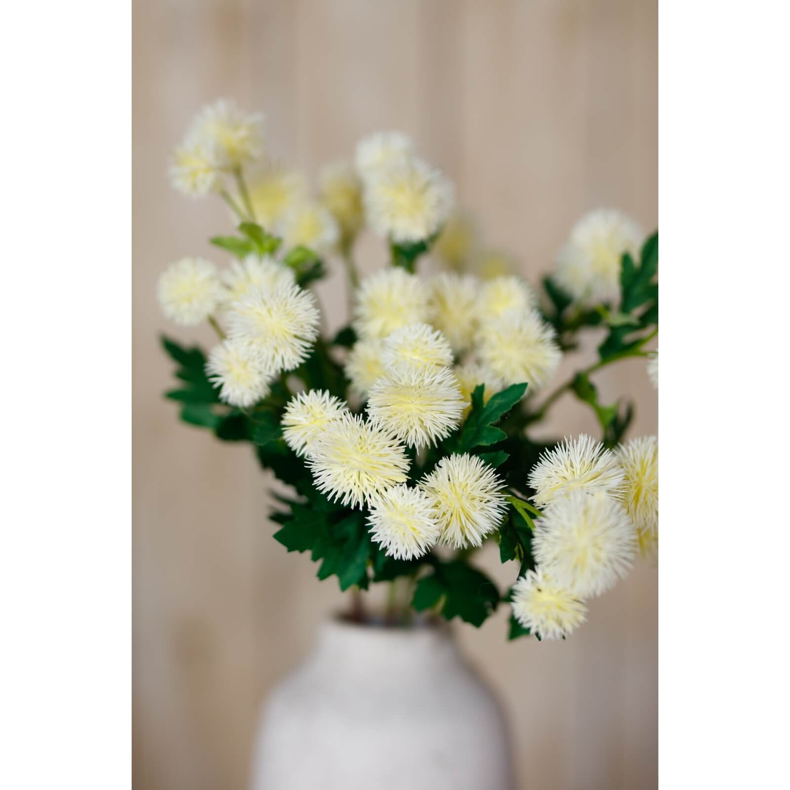 Cream Globe Thistle Artificial Flower Stem