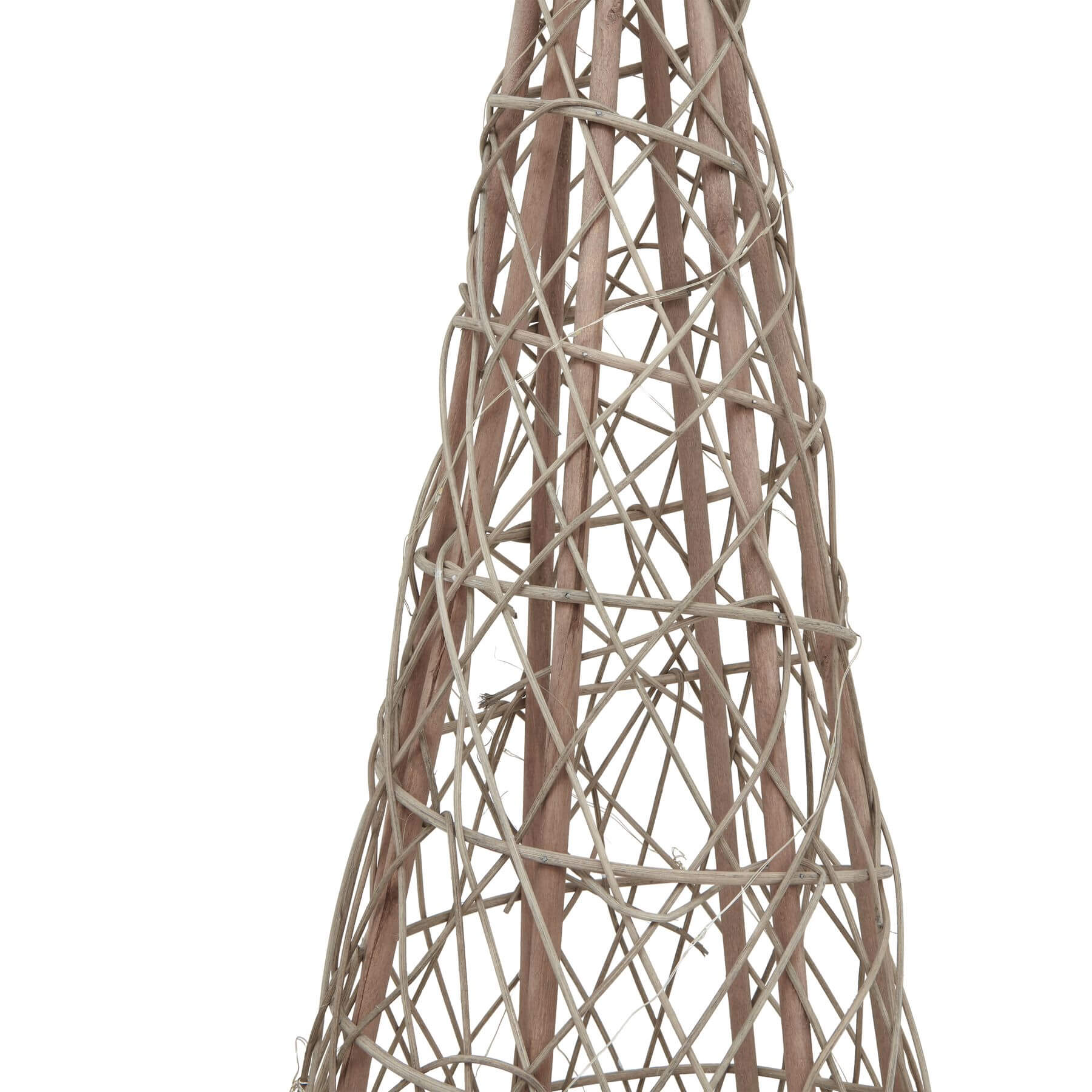 Festive LED Wicker Christmas Tree with Star Large 130cm