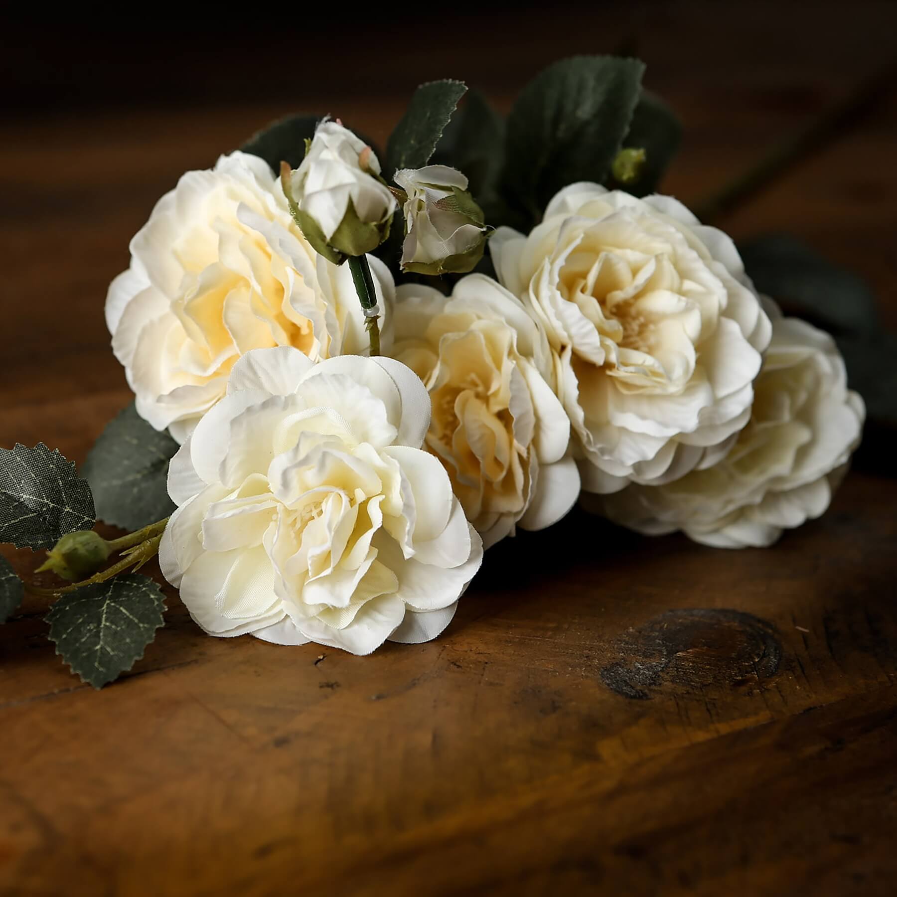 Elegant Soft White Cottage Rose Stem | Classic Floral Decor