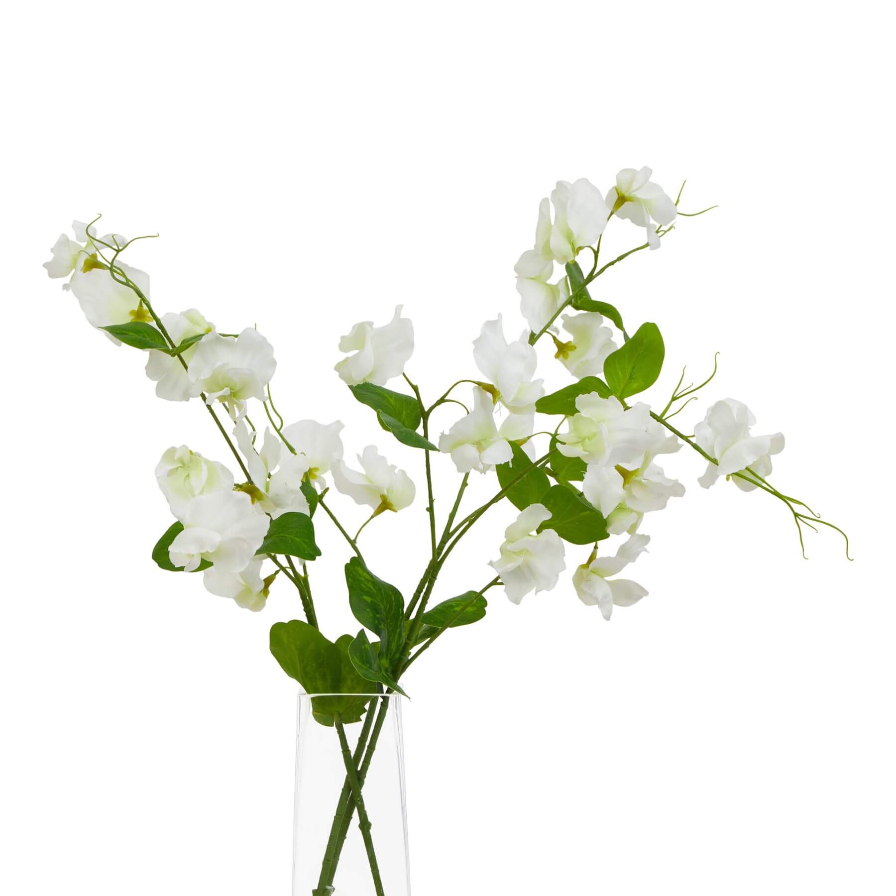 Pure White Sweetpea Stem Faux Flower
