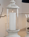 Rustic Stone and Glass Hurricane Lantern