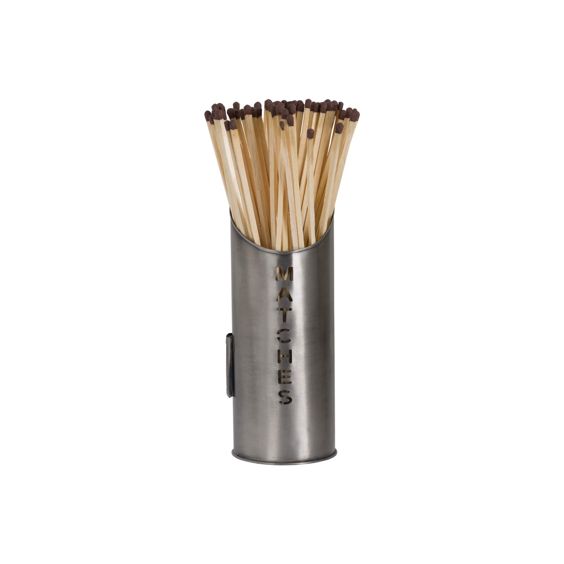 Rustic Pewter Log Bucket with Built In Match Holder