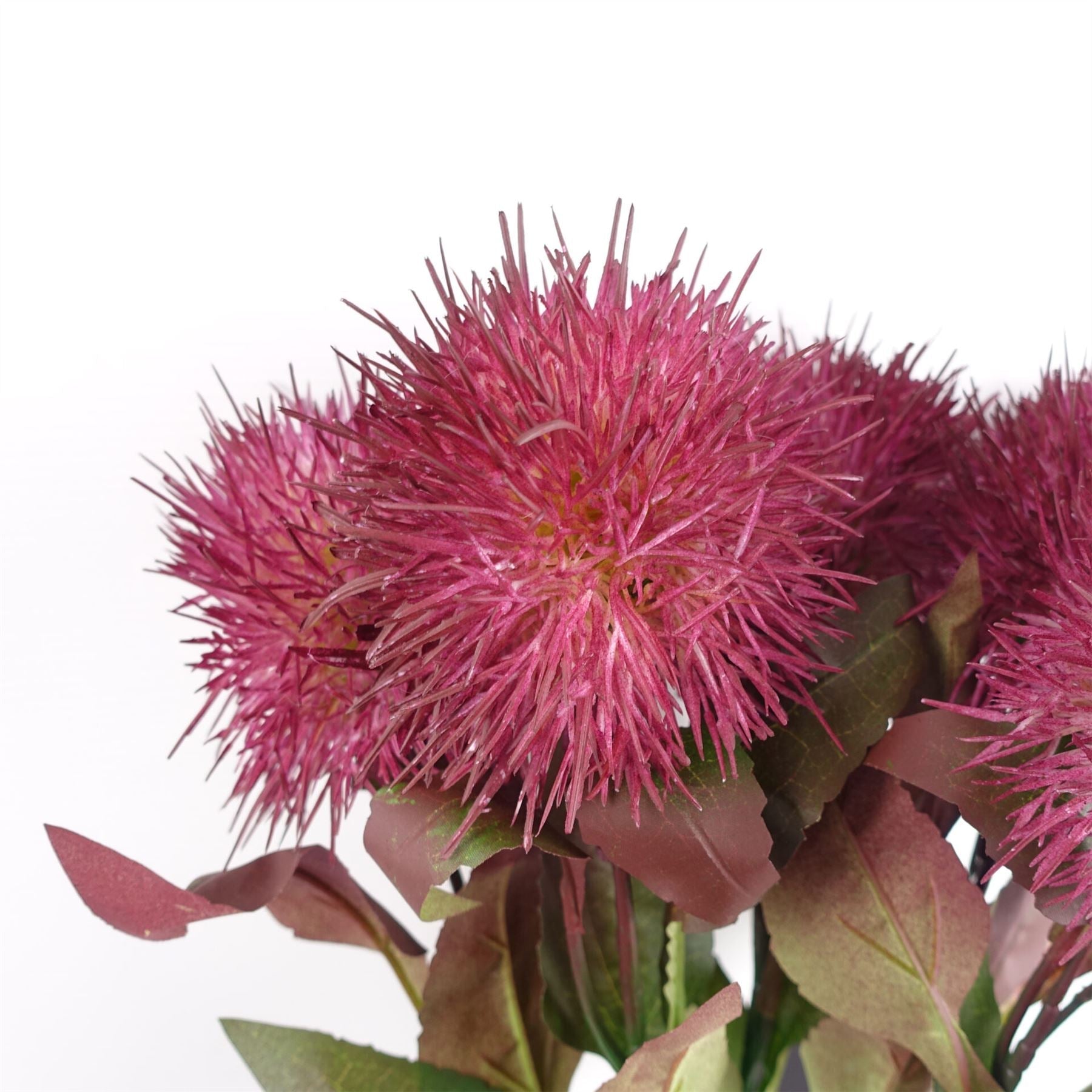 Pack of 6 x 70cm Globe Thistle Purple Ball Artificial Flower Stem-2