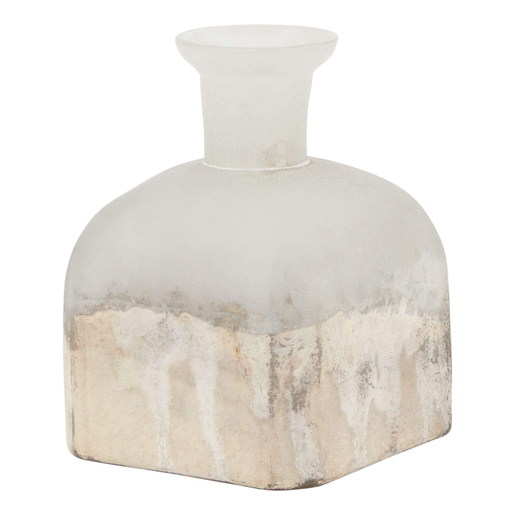 Aged Brass Candle Holder Vase | Elegant Burnished Finish