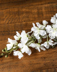 White Delphinium Tall Faux Flower Stem