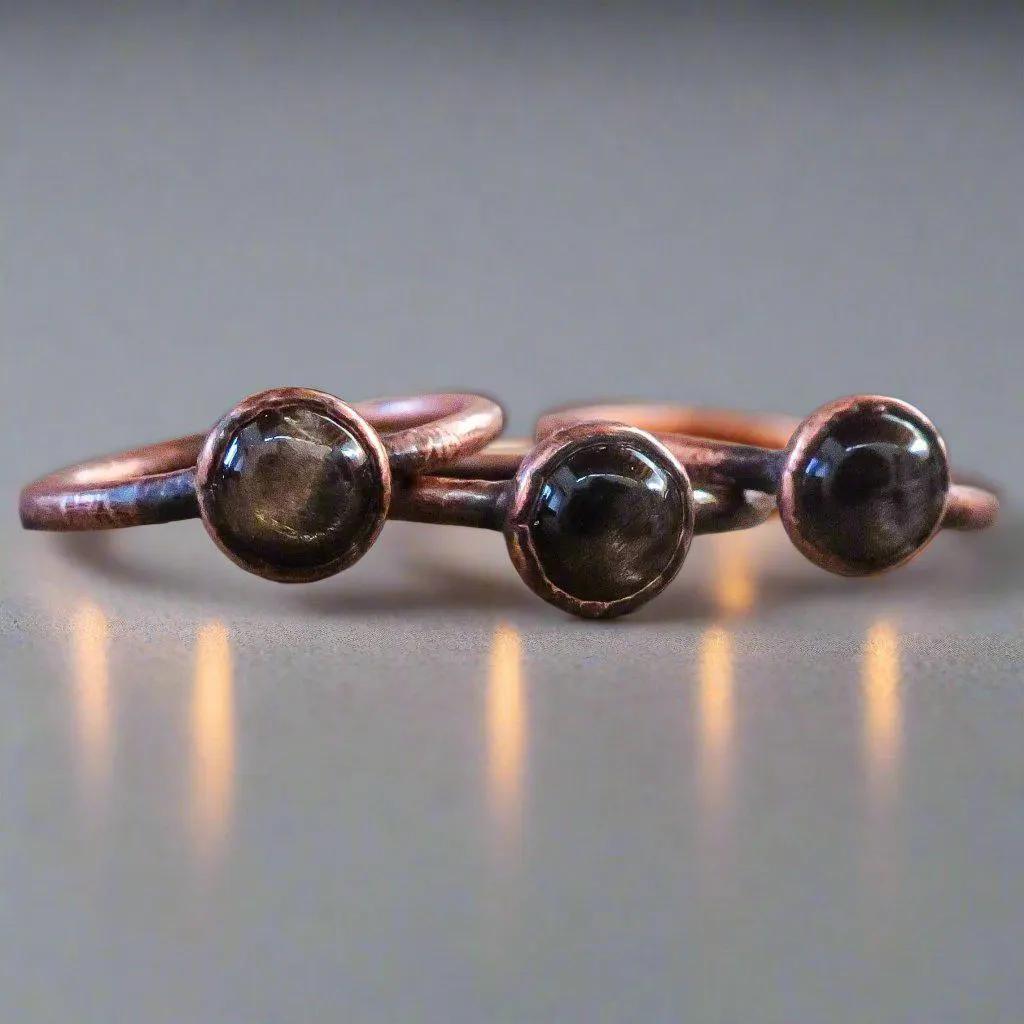 Black Moonstone Ring - Boho Jewelry | Handmade by Blackbird &amp; Sage