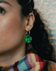 Four Leaf Clover Hoop Earrings