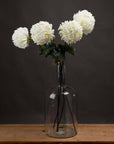 White artificial chrysanthemum stem with hyper-realistic petals, 87cm tall, perfect for home decor arrangements by Sostter at brixbailey.com