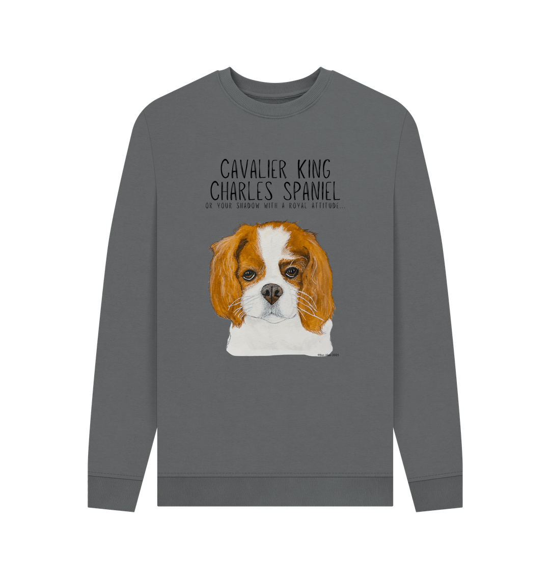 Shadow of a King: Eco-Luxe Men’s Sweatshirt with Cavalier Royal Flair
