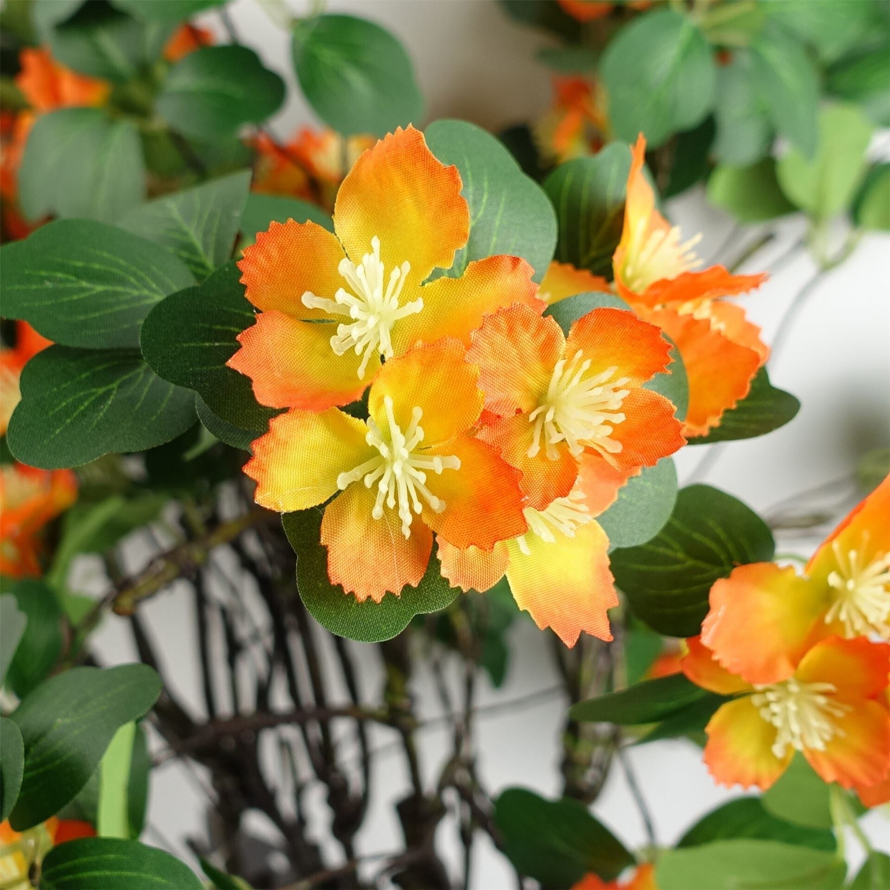Pack of 6 x 60cm Flower Foliage Spray - Orange-3