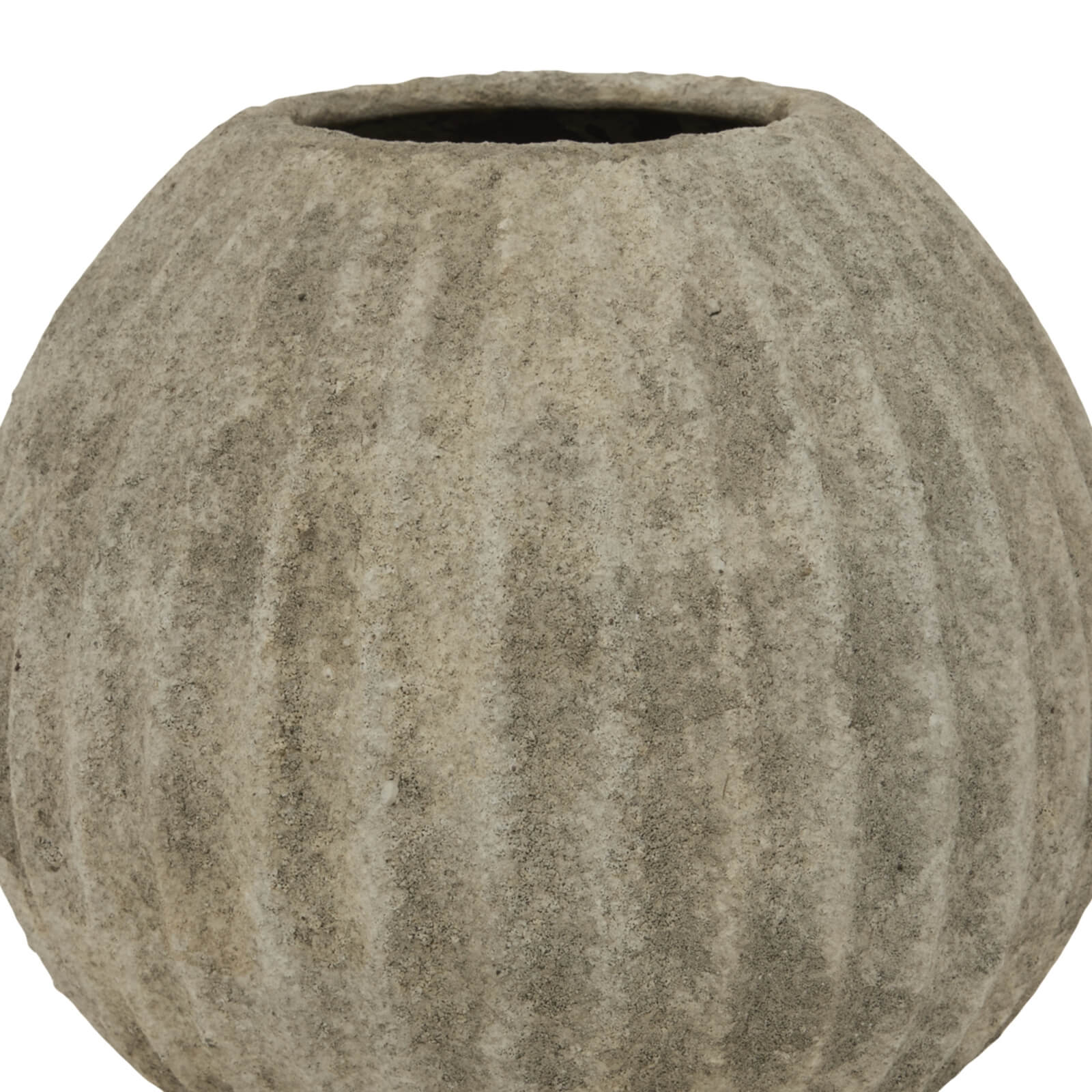Round Ceramic Vase in Light Grey