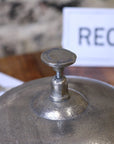 Tirsuli large 17cm reception bell, vintage distressed silver aluminum desk bell, premium oversized decorative bell for home or office by Maravi at brixbailey.com