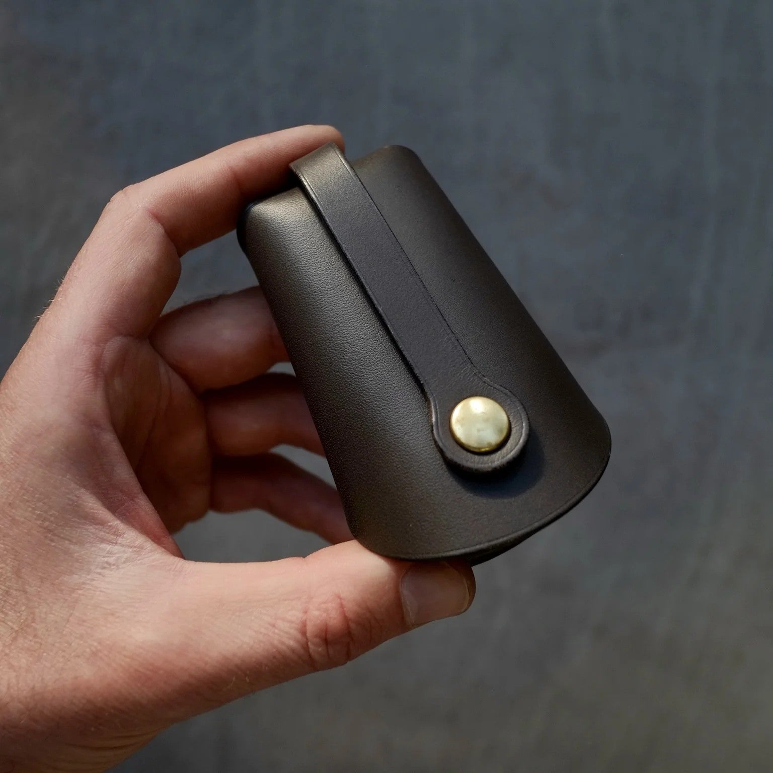 Black Folded Leather Key Holder