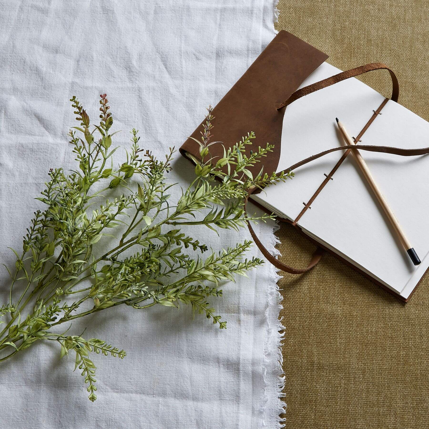 Handcrafted plastic broom stem in natural green tones, 75 cm tall, for rustic floral arrangements with wildflowers by sostter at brixbailey.com