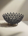 Lattice Black Cast Iron Decorative Bowl Medium