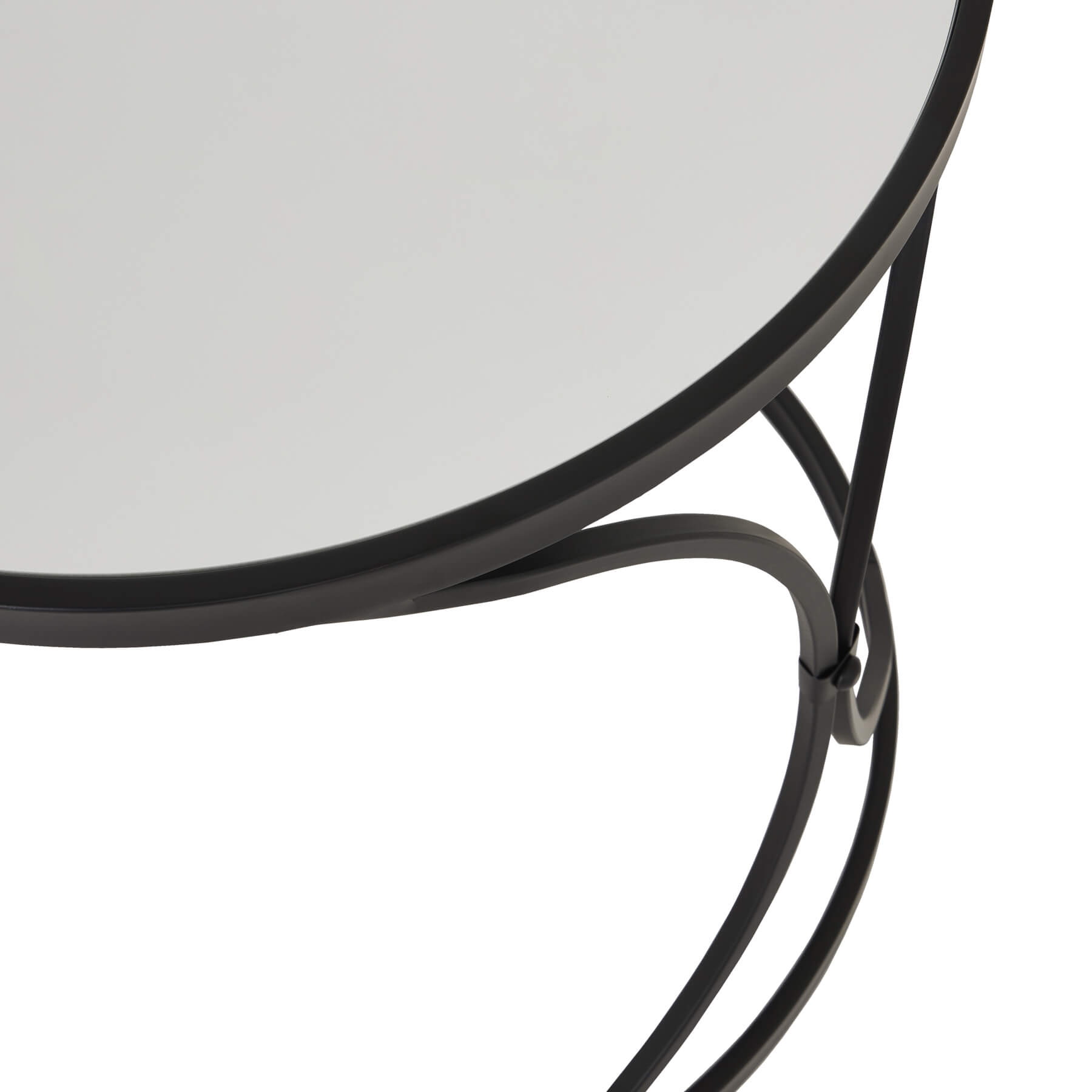 Black metal nesting side tables with mirrored glass surfaces, modern accent furniture for stylish home decor. by Sostter at brixbailey.com