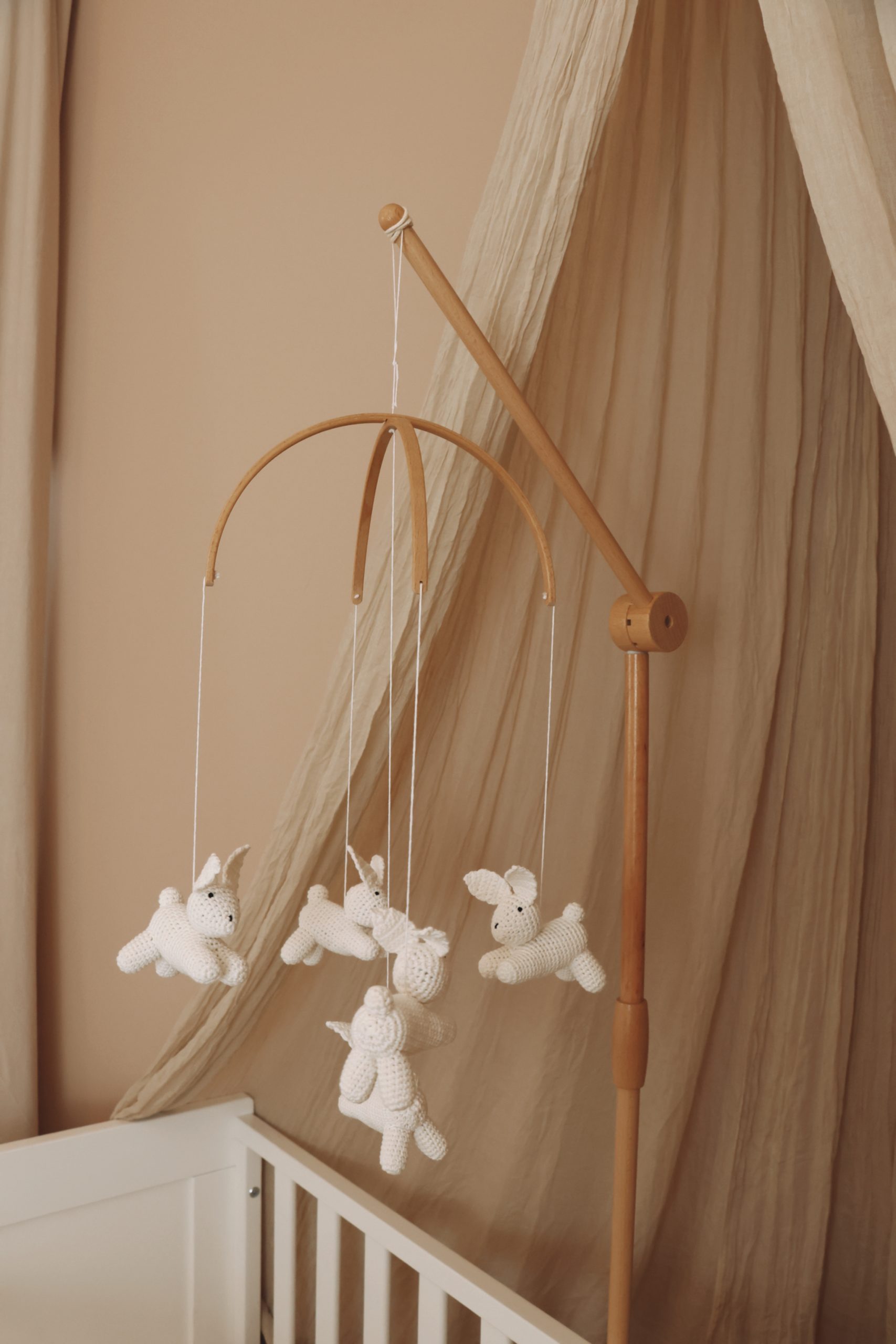 Handmade Crochet Bunny baby mobile-5