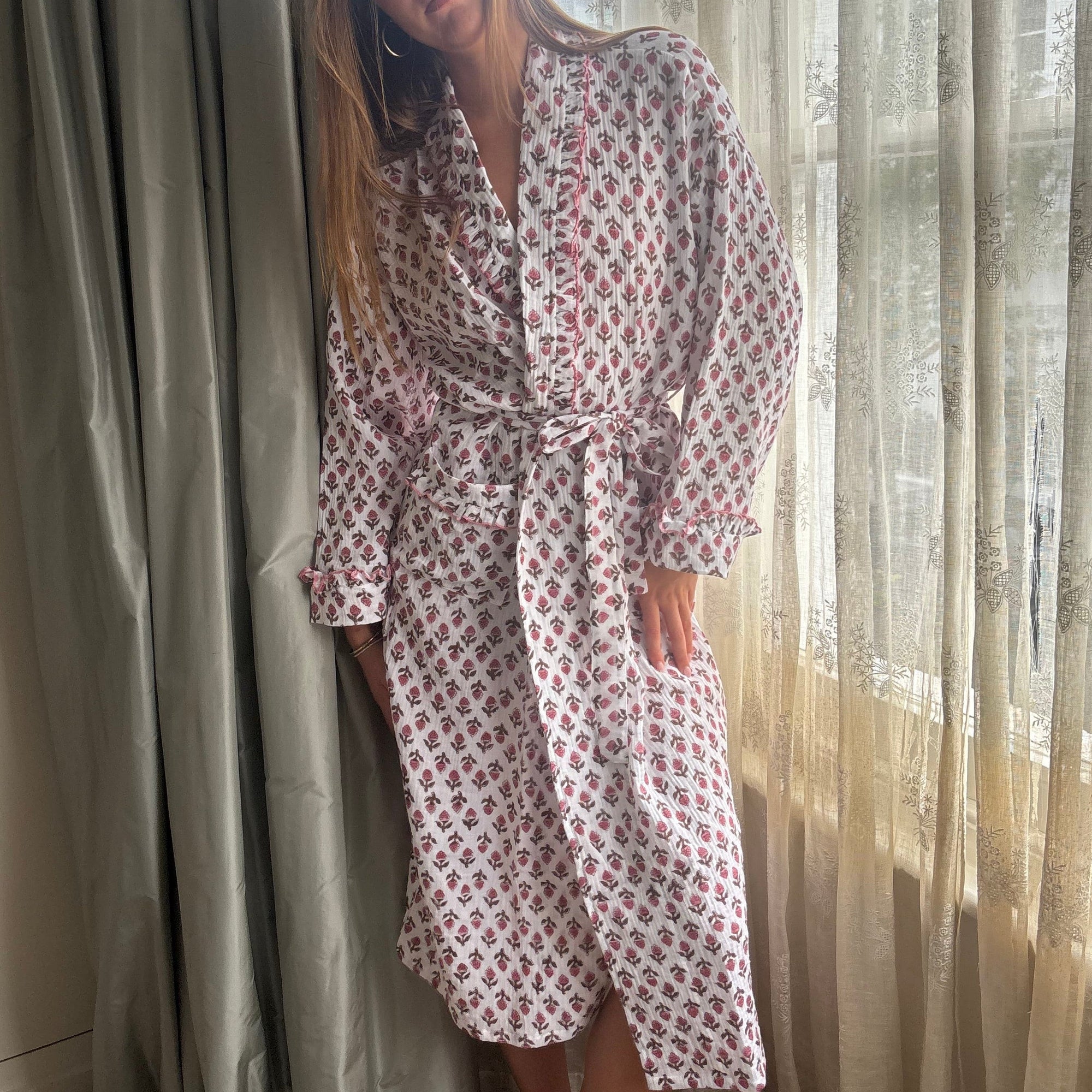 Milly Pink Muslin Dressing Gown