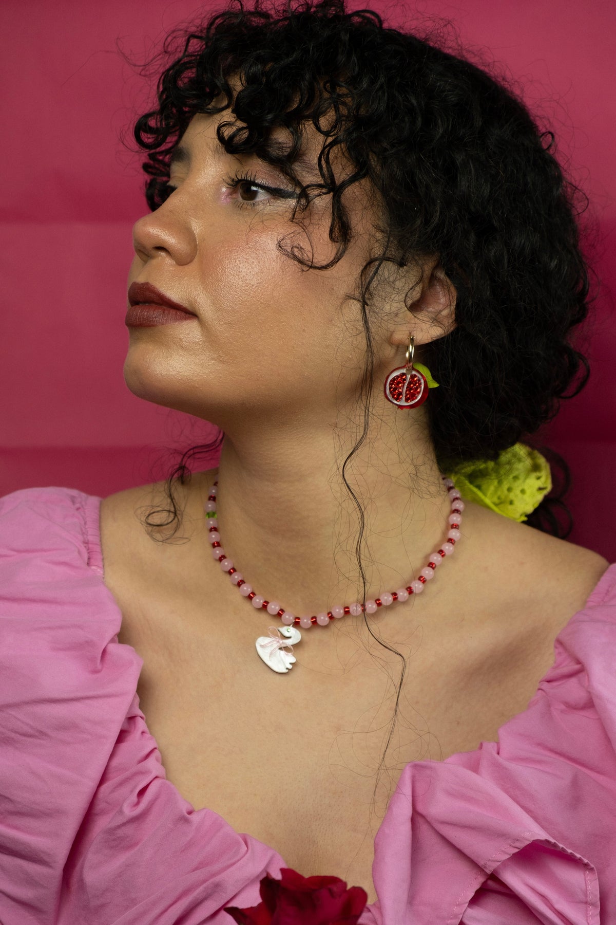 Pomegranate Hoop Earrings