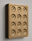 12 Gang 2 Way Bronze Cast Metal Light Switch | Surface Mount Industrial Toggle