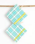 Yellow and Aqua Napkins, Set of Two