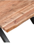 Rustic Square Live Edge Dining Table Large Acacia Wood