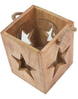 Rustic Wooden Star Tealight Holder