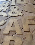 Gold Fat Font Metal Alphabet Letters – 5” or 12” Decorative Lettering A–Z