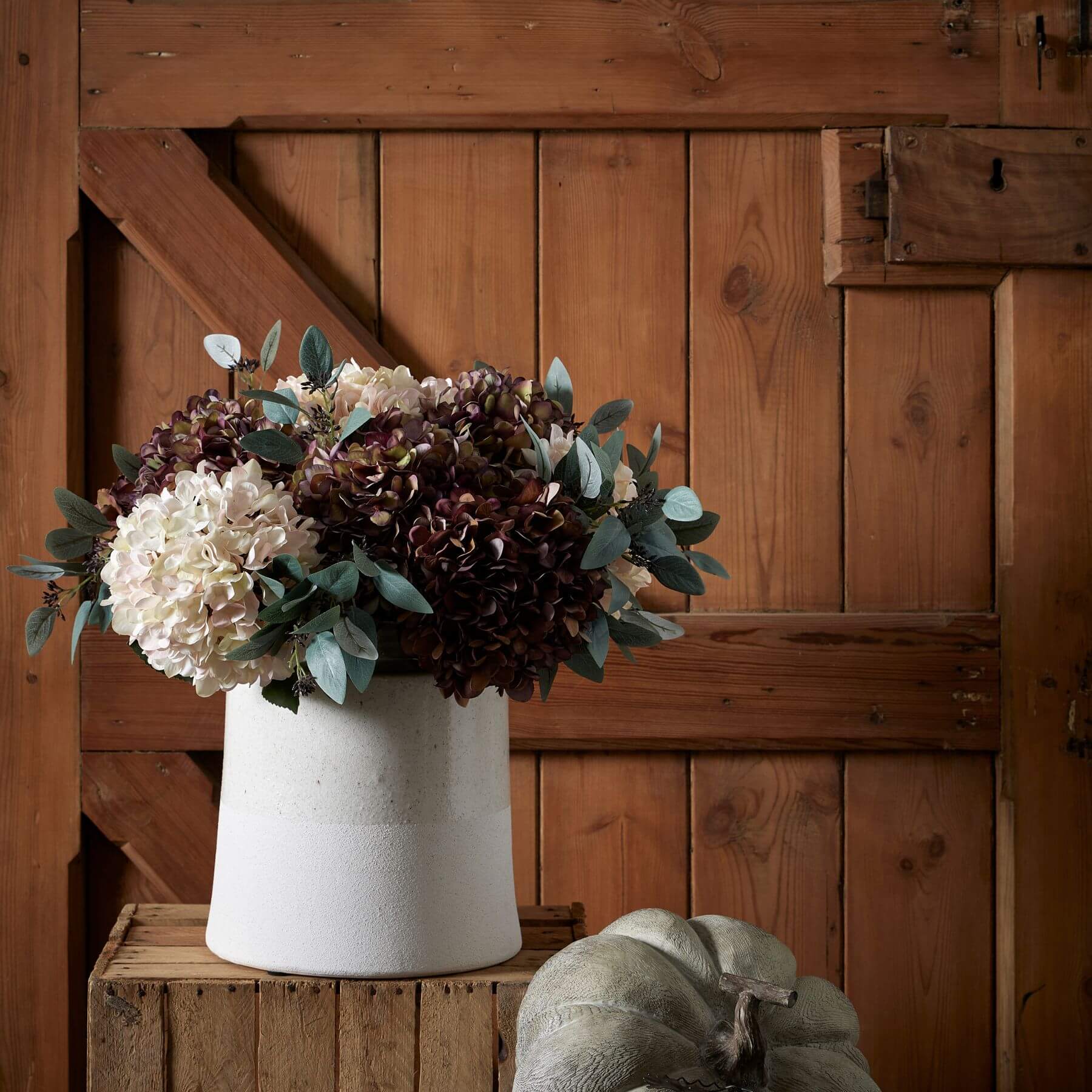 Autumn Coffee Hydrangea Stem Faux Flower Décor