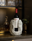 Solid Marble Wine Bottle Holder | Handcrafted Stone Wine Cooler