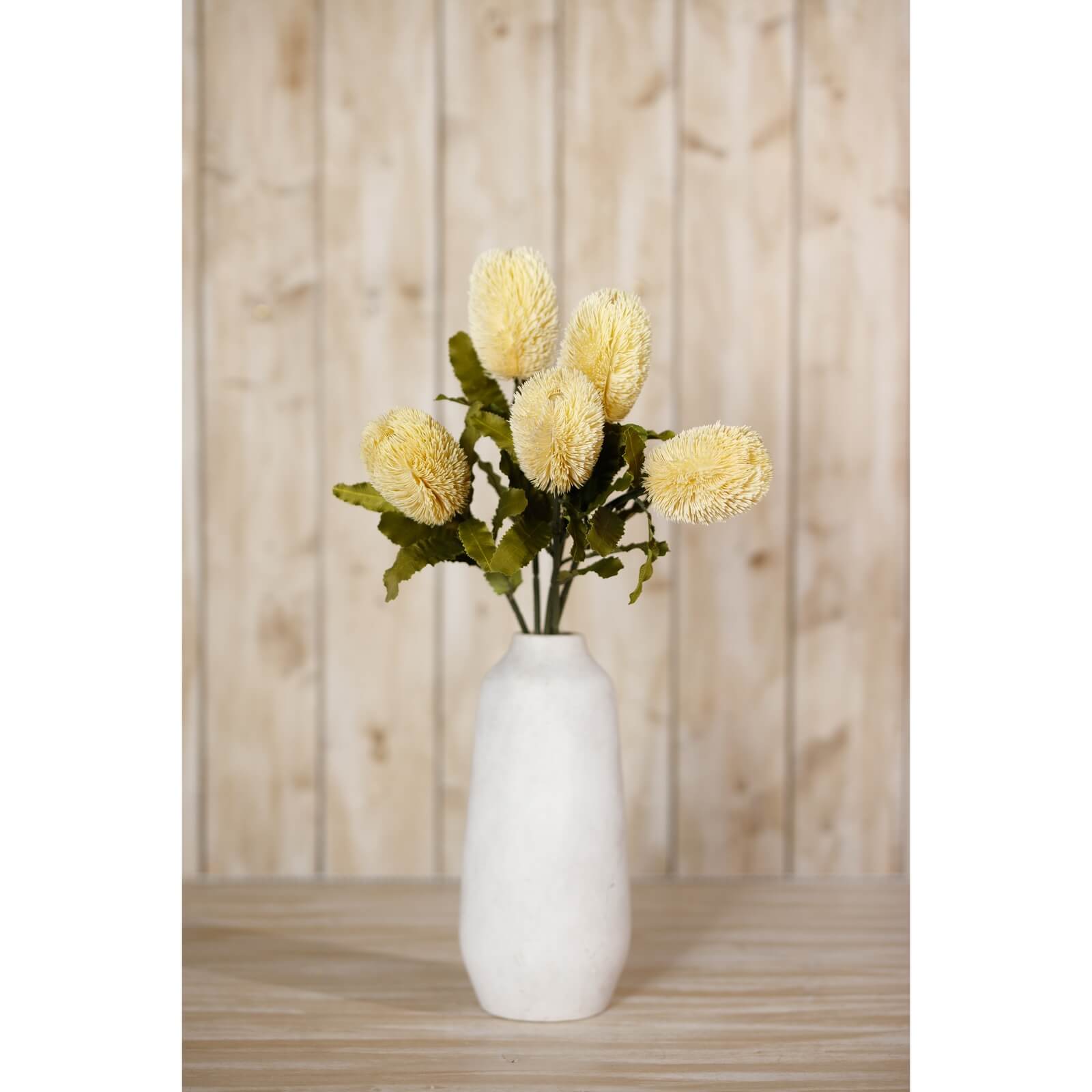 Cream Faux Banksia Serrata Stem