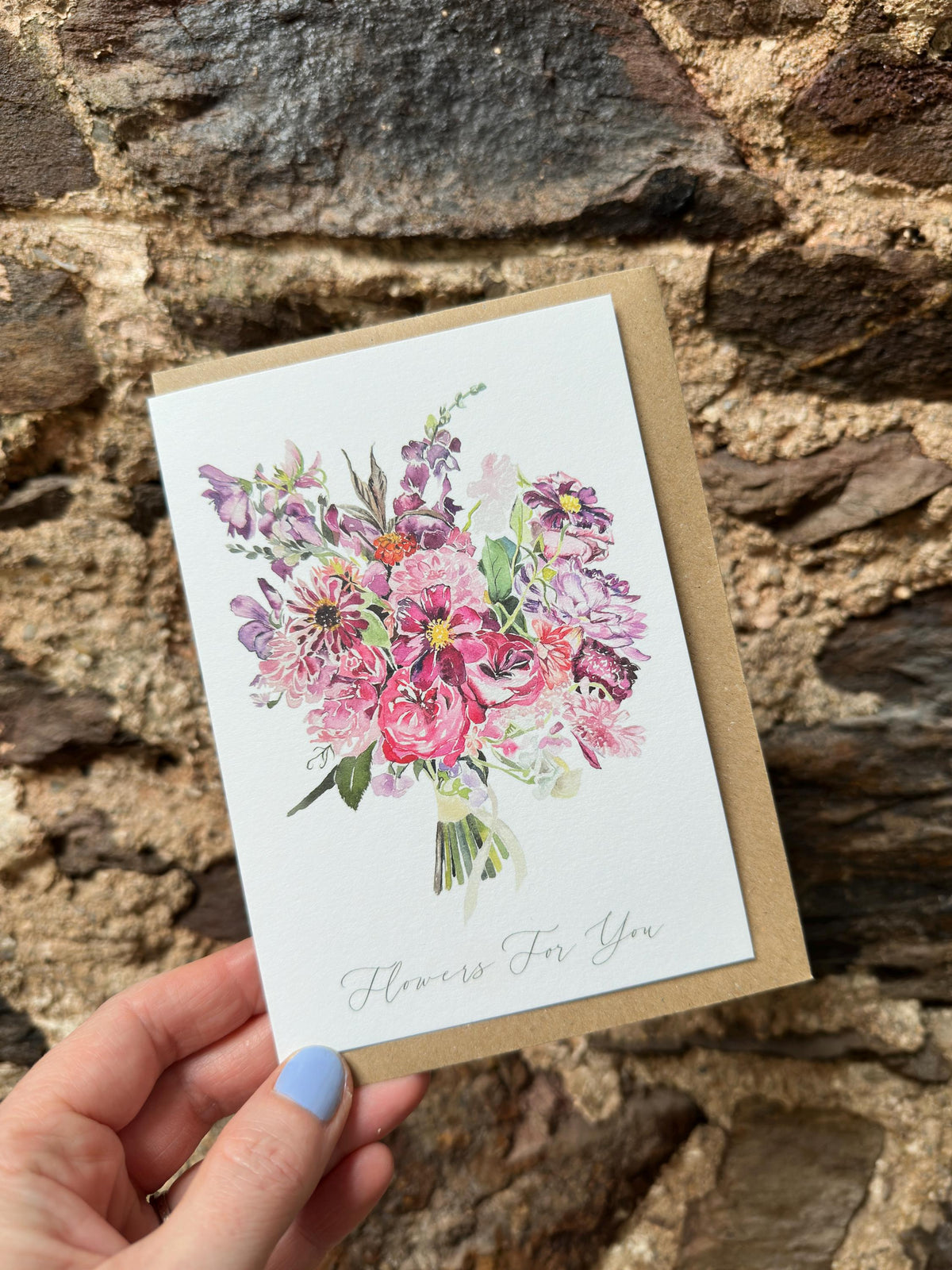 Hand-Painted Watercolour Floral Greeting Card - Mother's Day - Thank You Card