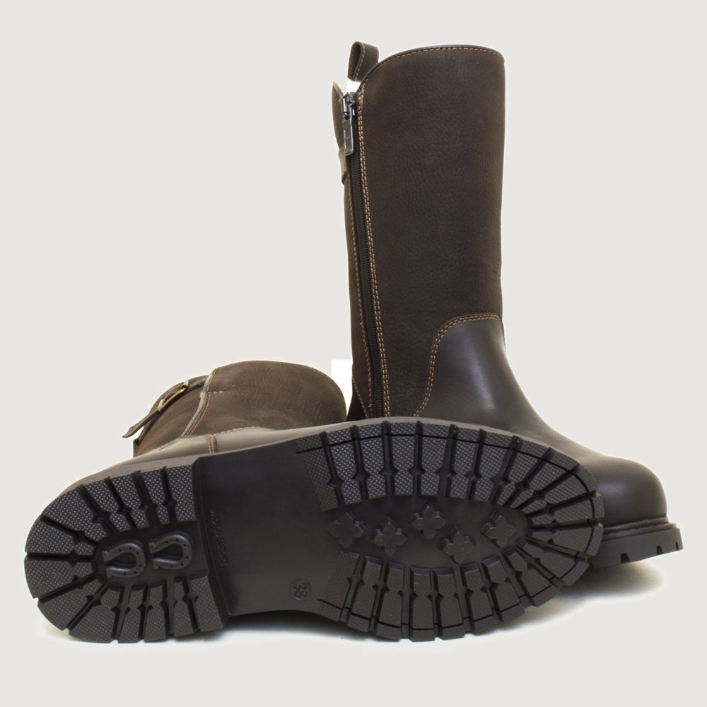 Quebec Waterproof Zip-up Wool Lined Boots - Brown